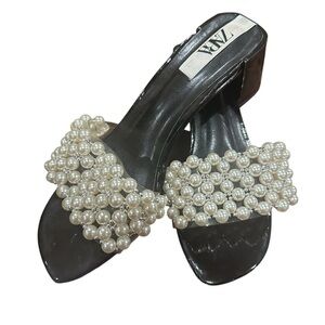 Zara Black Pearl Embellished Women's Shoes